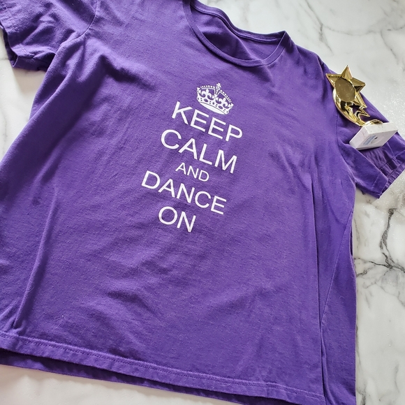 Keep Calm and Dance On Purple T-Shirt - Picture 8 of 8
